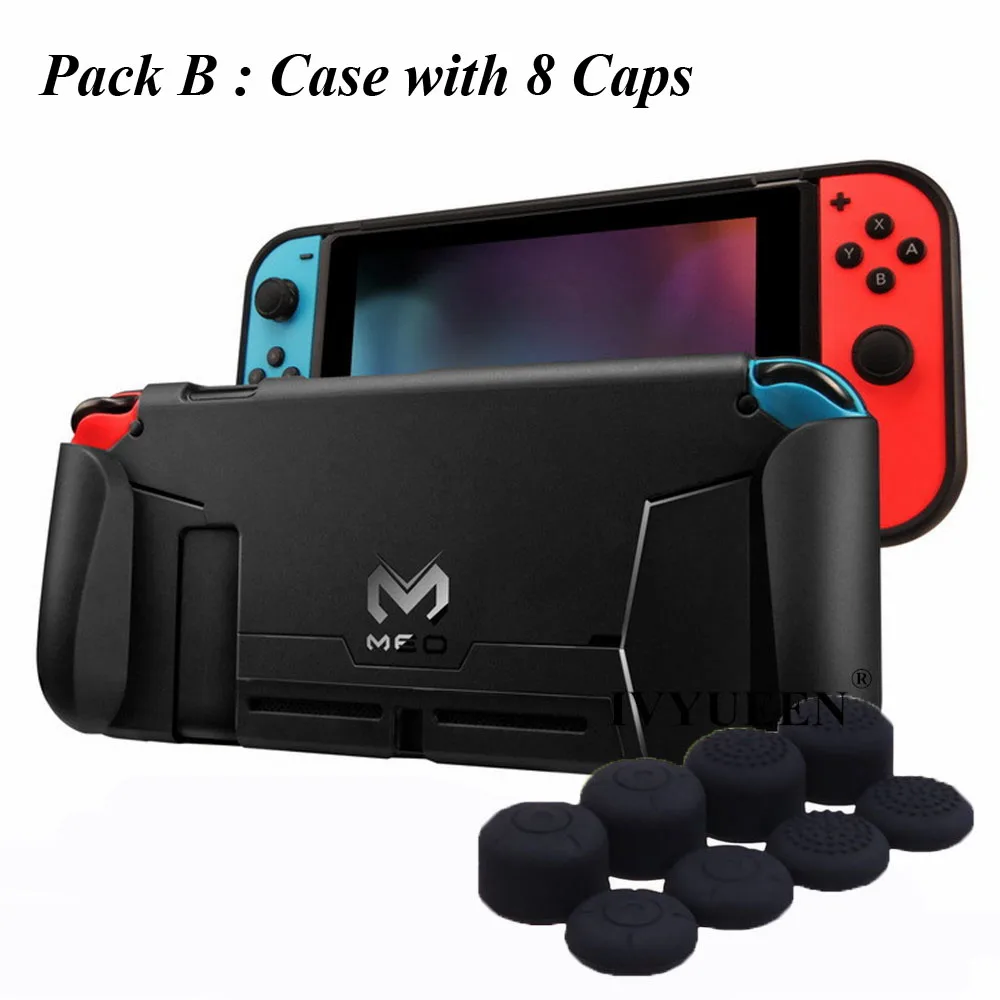 Защитный чехол-накладка IVYUEEN из термополиуретана с переключателем для Nintendo Switch Console, 4 игры для контроллера переключателя, амортизация ударов - Цвет: Pack B