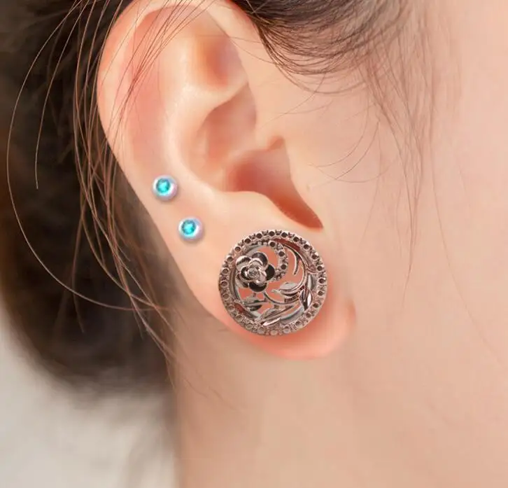 Серьги-туннели из нержавеющей стали под розовое золото 2 шт. | Украшения и