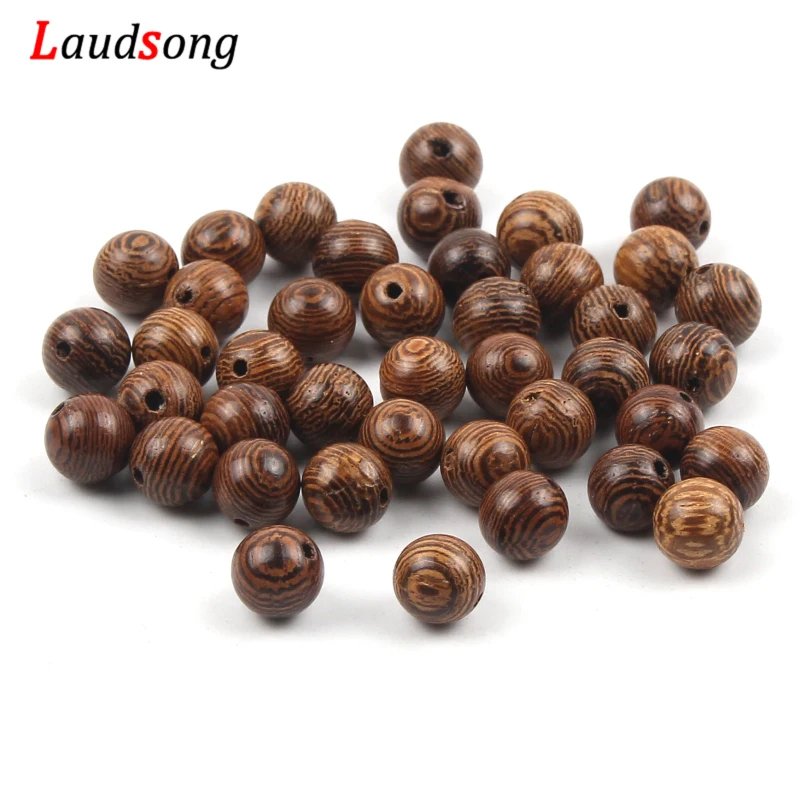 100pc 6/8mm Natural Brown Wenge Beads Round Spacer Stripe Wooden Beads For Jewelry Makings DIY Kids Jewelry Accessories