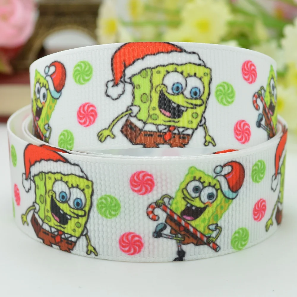 DUWES 7/8 &quot22 мм 2 5 10 50 ярдов Супер Марио губка мультфильм печатных grosgrain ленты волос