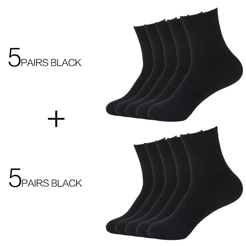 10Pairs Black 10 пар/лот Eur36-42 женские зимние утепленные махровые носки женские теплые хлопковые носки - Цвет: 10Pairs Black