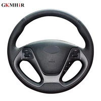 black artificial leather steering wheel cover for kia k3 2013 k3s 2014 k2 rio 2015 2016 ceed 2012 2017 cerato 2013 2017