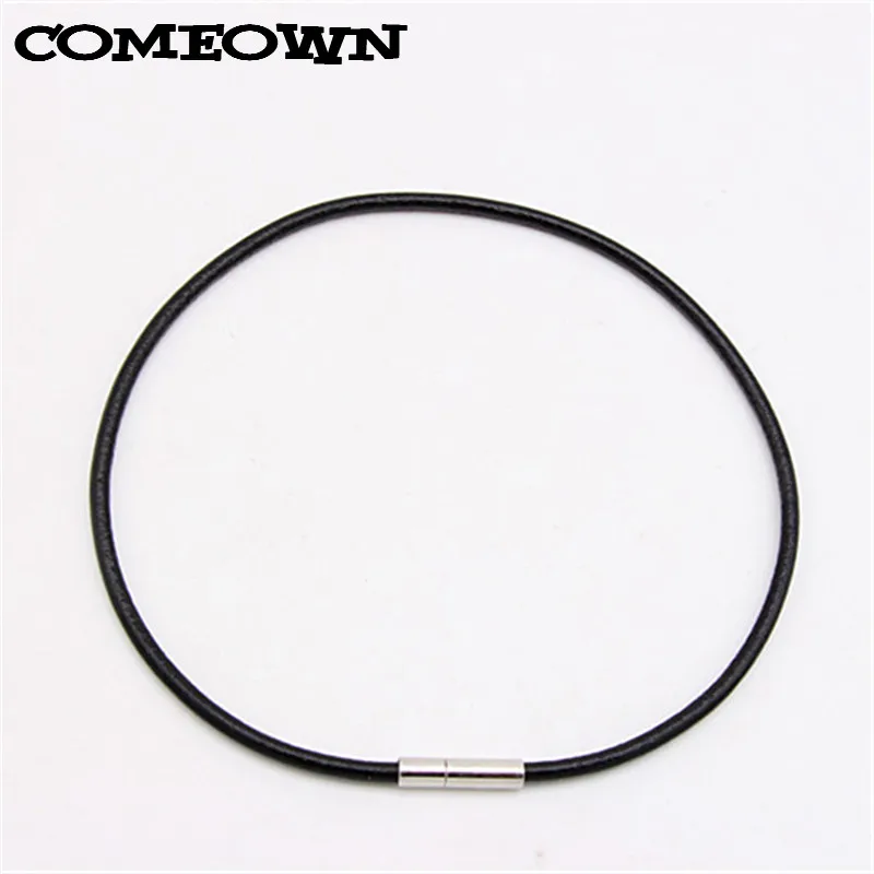 Ожерелье COMEOWN из натуральной кожи черного цвета шнур/нитка с подвесками