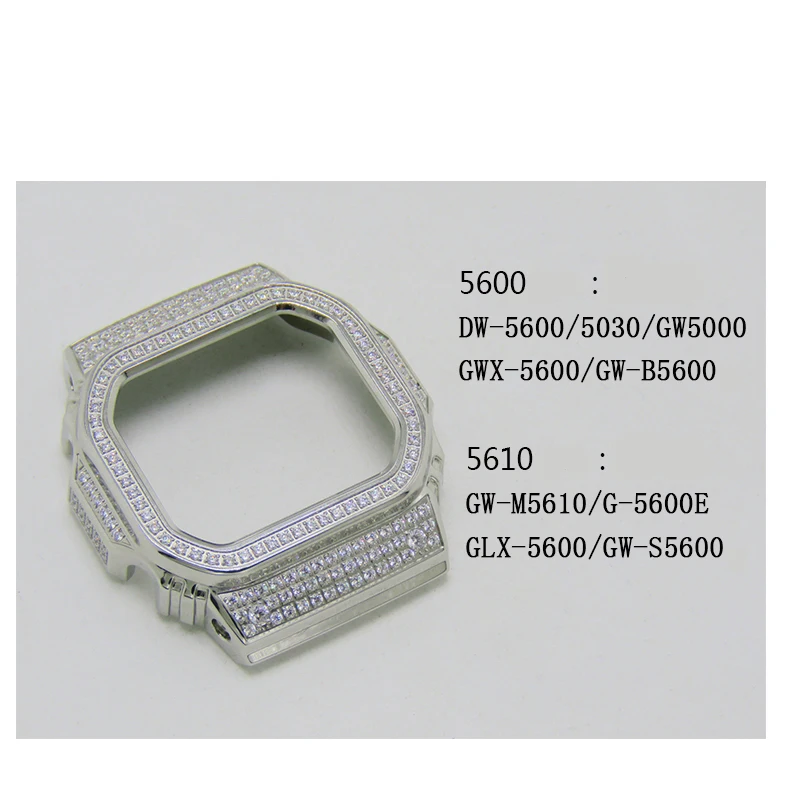 Алмазный металлический чехол для часов DW5600/5610 DW5000 из нержавеющей стали с рамкой для часов