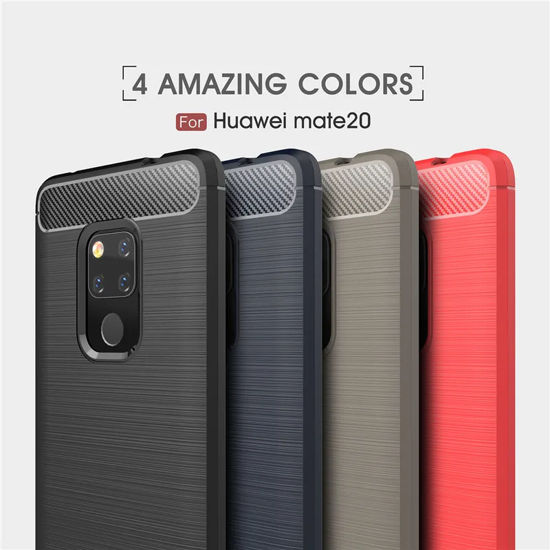 Чехол для телефона из углеродного волокна Huawei Mate 20 чехол мягкого ТПУ задняя