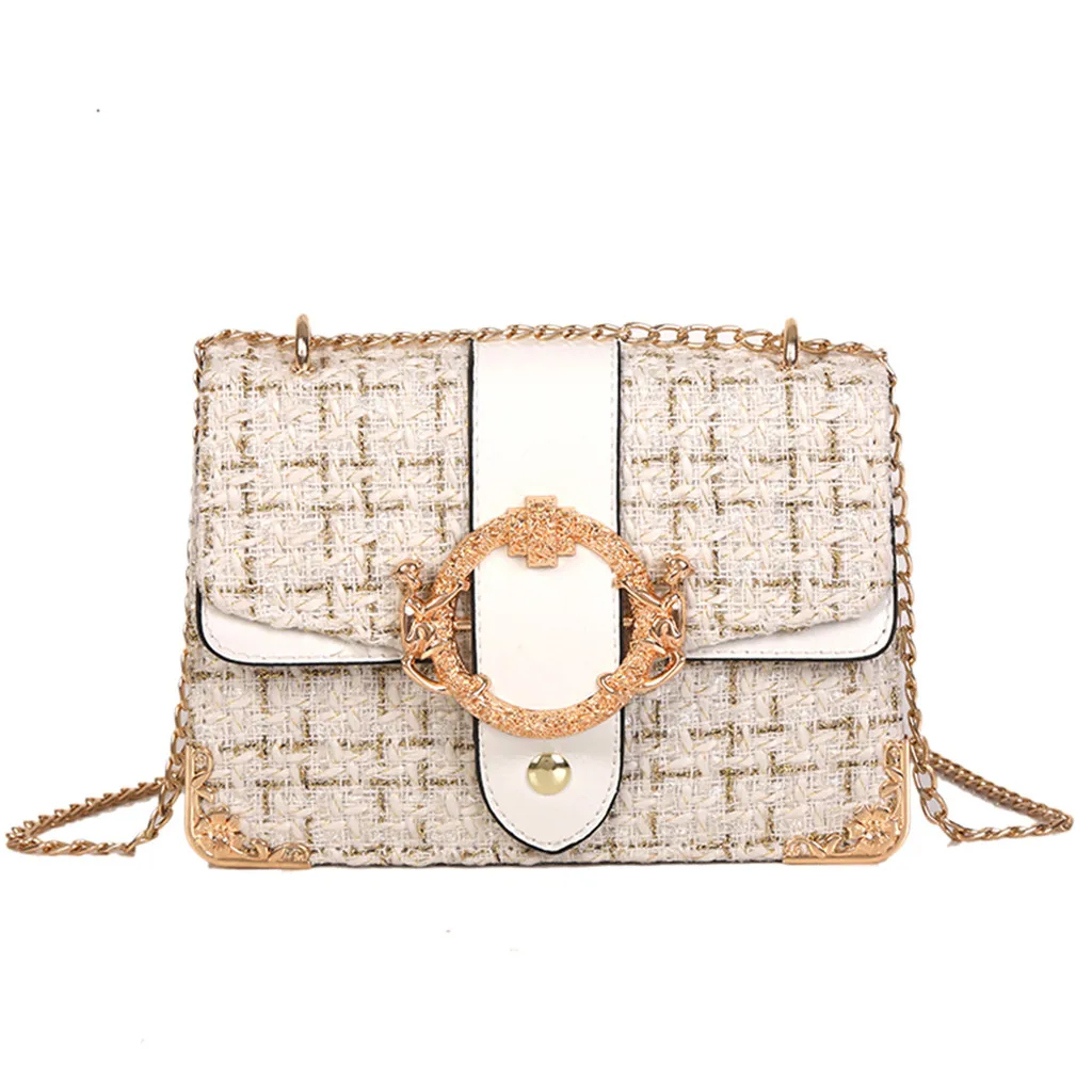 Sac основной femme кожаный настоящий кожаный плед Женская мода Простой Досуг Chian одного плеча сумки-мессенджеры#15
