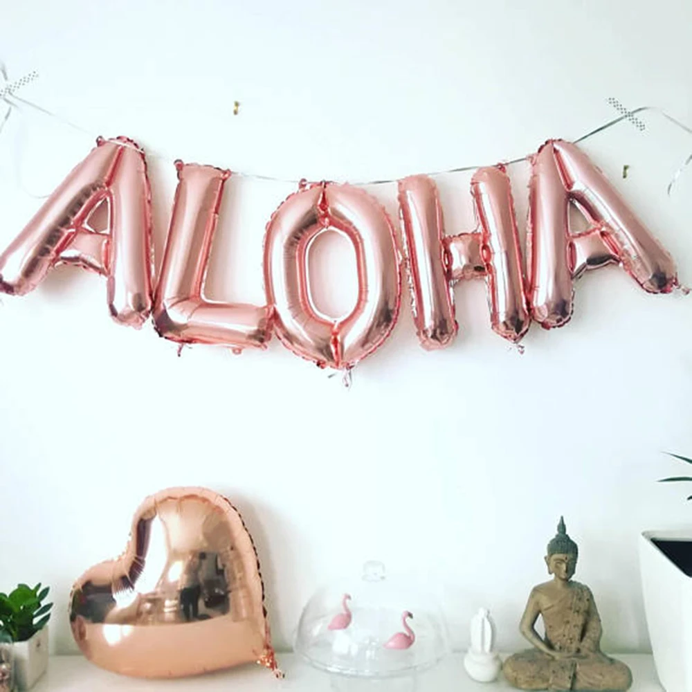 5 шт. Алоха Золотая фольга с надписью гелиевые воздушные шары вечерние баннеры
