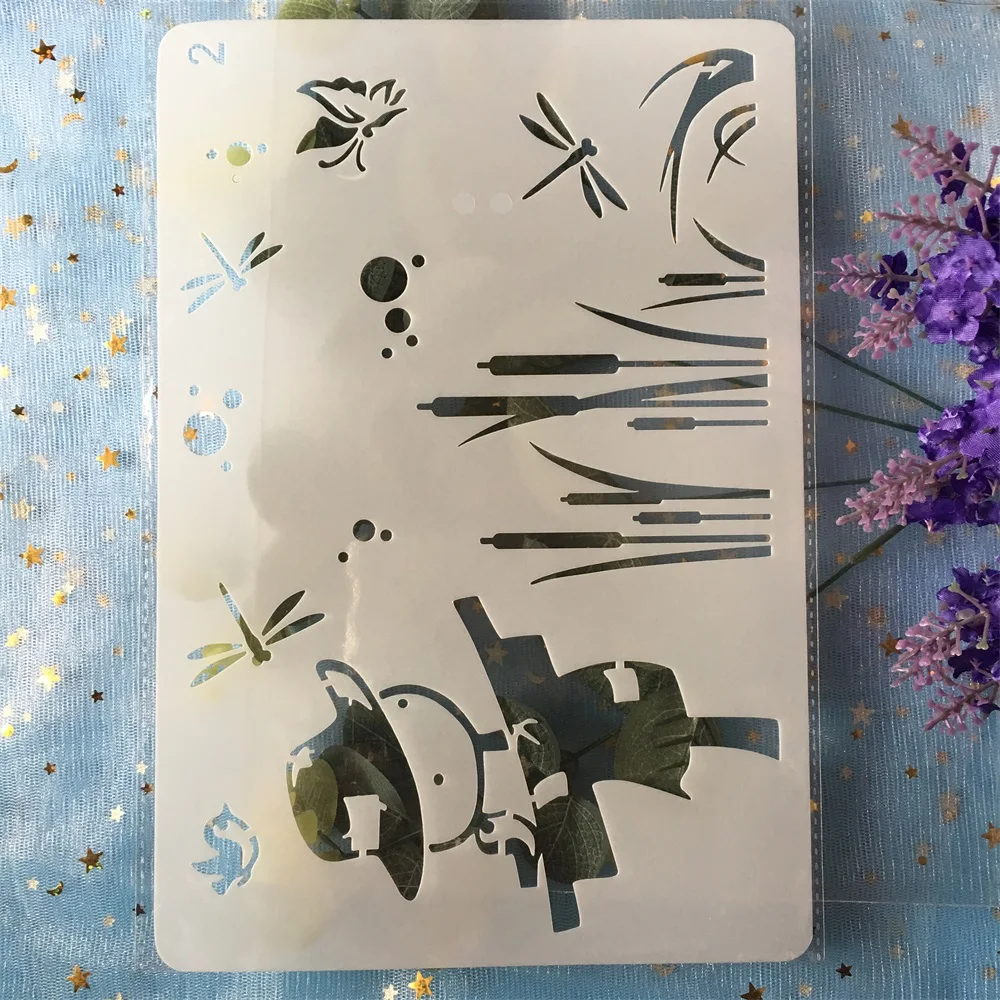 

1Pcs 26cm Scarecrow Dragonfly DIY Craft Layering Stencils Painting Scrapbooking Stamping Embossing Album Paper Card Template