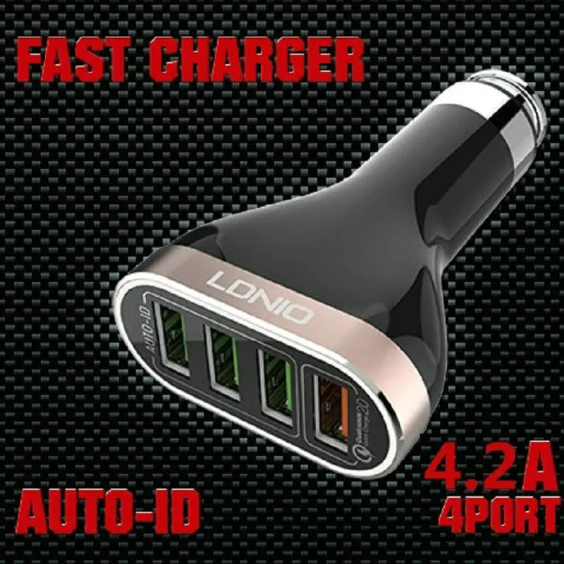 Популярный универсальный адаптер 5 в 4 2 USB 12 24 В Автомобильное зарядное устройство