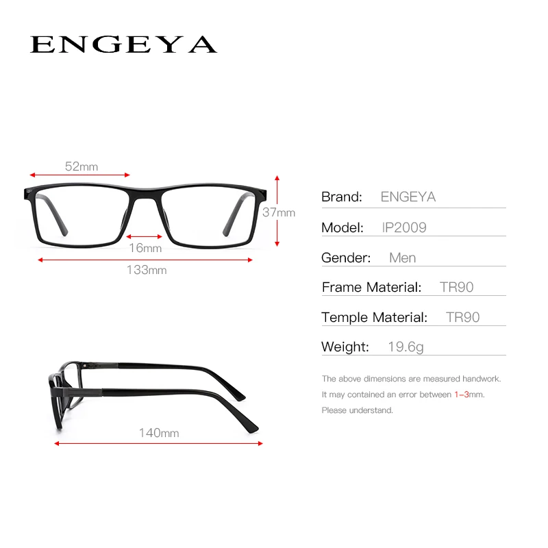 Мужские брендовые дизайнерские очки ENGEYA модель TR90 классические 5 цветов # IP2009 #|brand