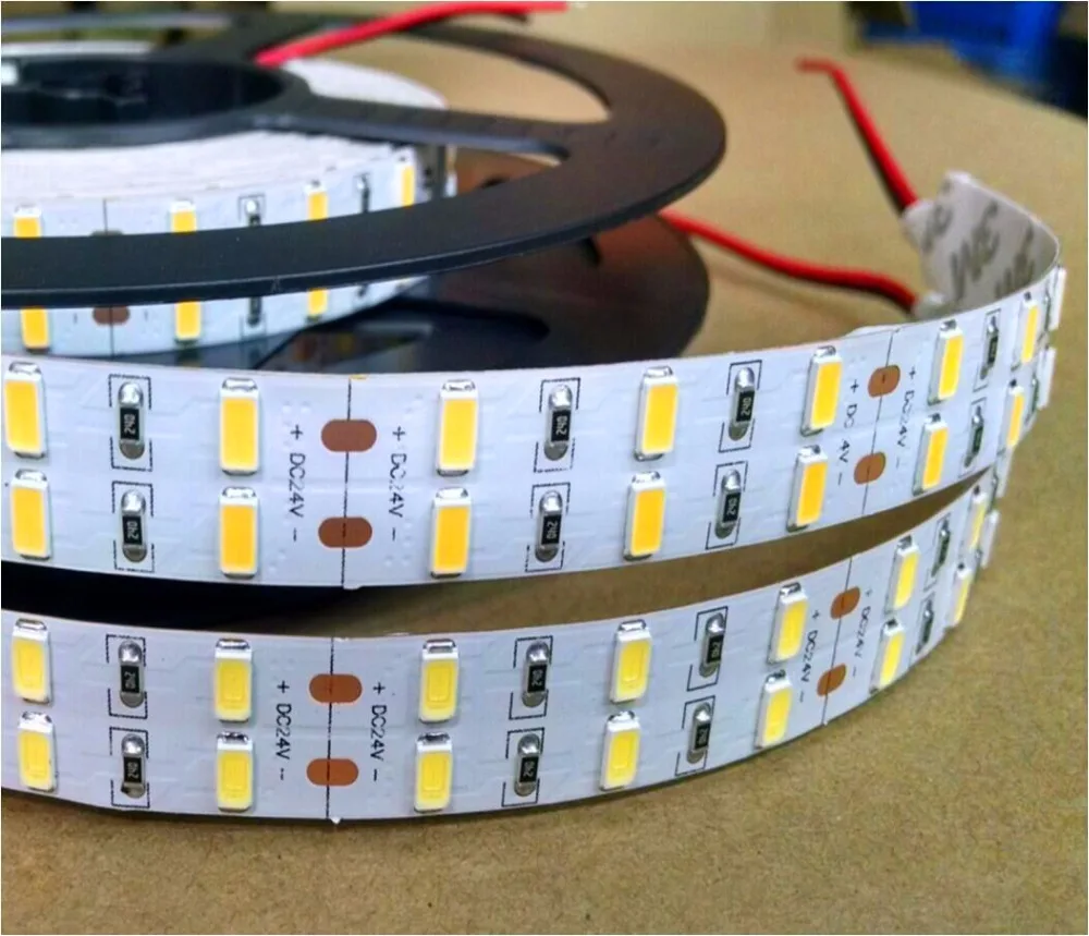 

Promotion!!! DC24V 5630 SMD 5M 16FT 600LED LED flexible strip;non-waterproof;IP33;45-50LM/LED;double row