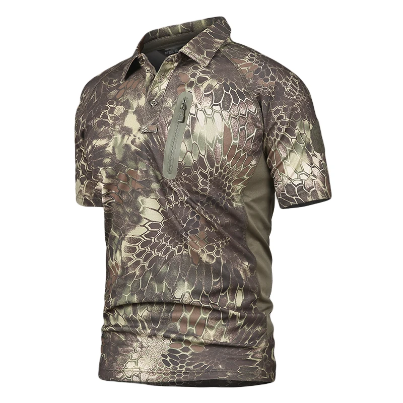 MEGE Летняя мужская рубашка поло с коротким рукавом для альпинизма охоты Походов