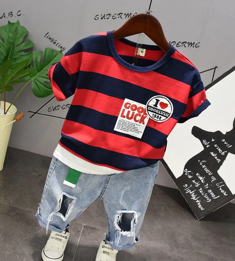 Коллекция 2019 года летняя детская модная повседневная футболка с короткими