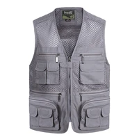 summer breathable mesh vest men fast dry photographer sleeveless jacket multi pockets male outdoors hiking fishing hunting vest