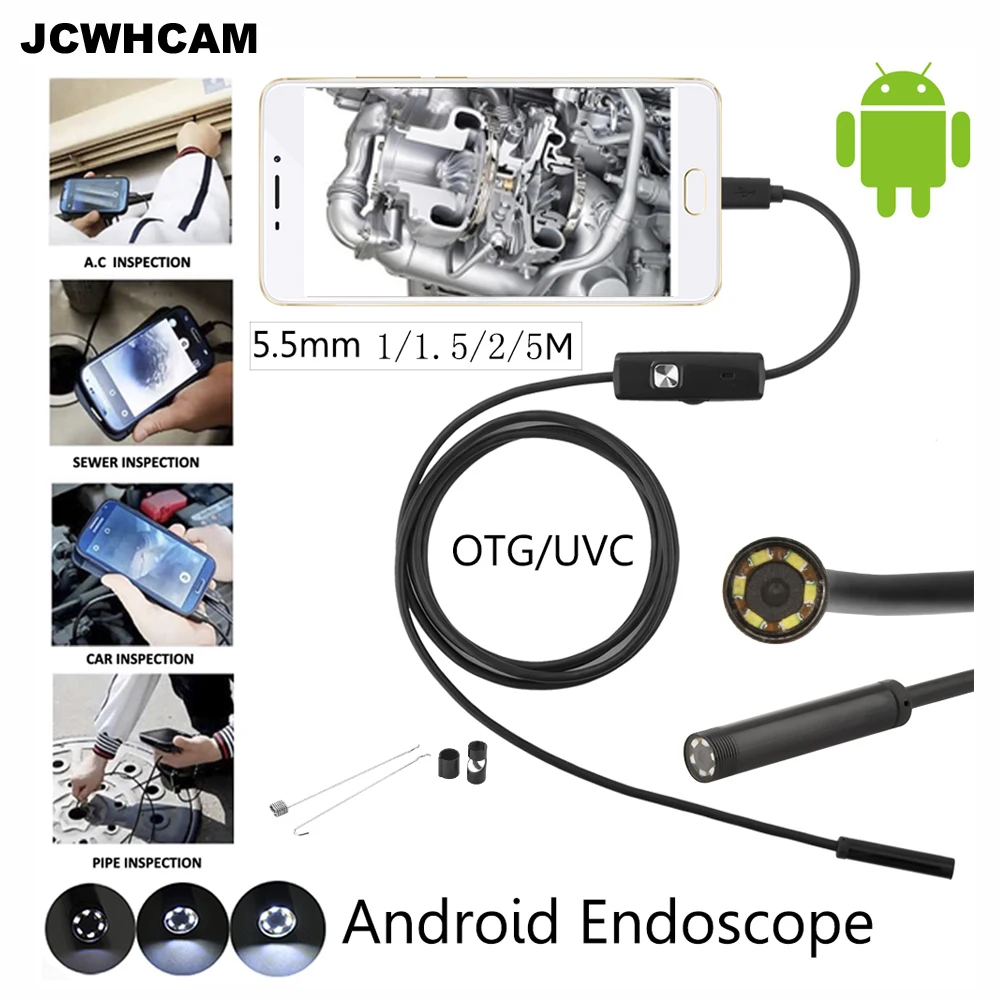 Камера-Эндоскоп JCWHCAM 100 шт. 5 м 3 2 1 мини-USB для Android-телефонов Водонепроницаемая IP67