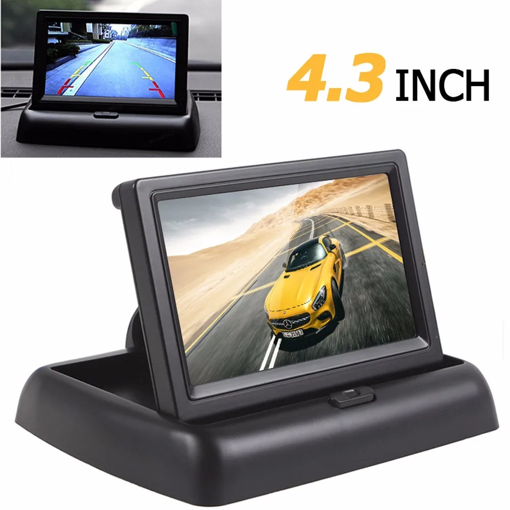 Складной 4,3 дюймовый TFT lcd мини автомобильный монитор заднего вида автомобильная система парковки заднего вида с автоматической камерой ночного видения заднего вида