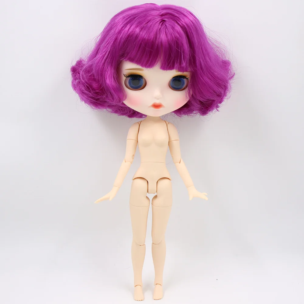 Ледяные обнаженные куклы Blyth No. BL732 фиолетовые волосы для тела 1/6 bjd, pullip, licca, jerryberry