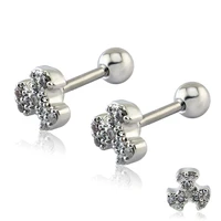 16 g exquisite beautiful ear stud earrings for womenmen windmill shape design ear piercing studs 316l surgical steel jewelry
