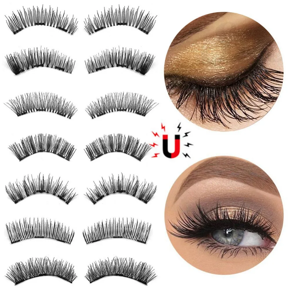 4 шт. натуральные тройные магнитные ресницы легко носить без клея 3D женские для