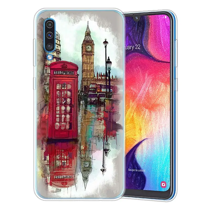 Модные лондонского городского Эйфелева чехол для samsung A50 A70 A60 A40 A30 A20 A20e A10 M30 M20 M10 A7 A9 силиконовый чехол для телефона из ТПУ с принтом " - Цвет: 04