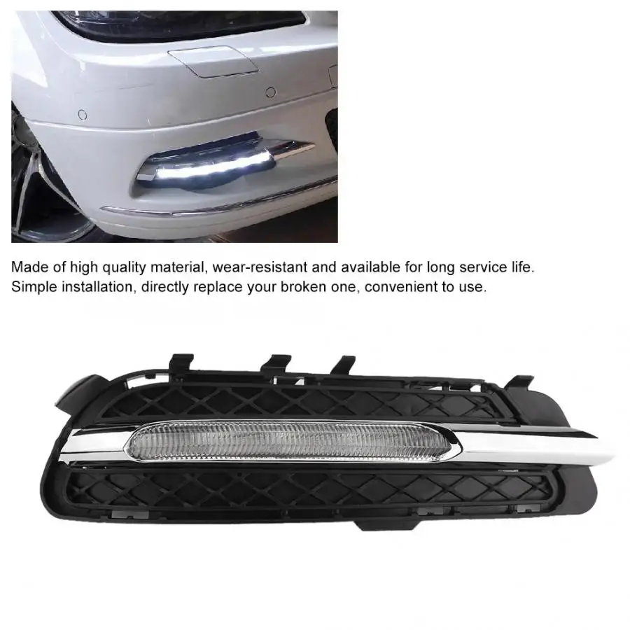 1 Pair Car LED Daytime Running Lights DRL Fog Light Fit for Mercedes-Benz W212 E250 E300 E350 2009-2013 2128851574 2128851674
