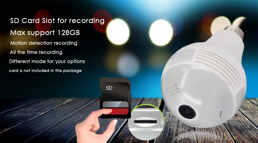 CTVMAN wifi-камера в лампочке 960P 1080P рыбий глаз 360 градусов панорамная Беспроводная ip-камера безопасности светодиодный светильник Мини P2P веб-камера видеонаблюдения