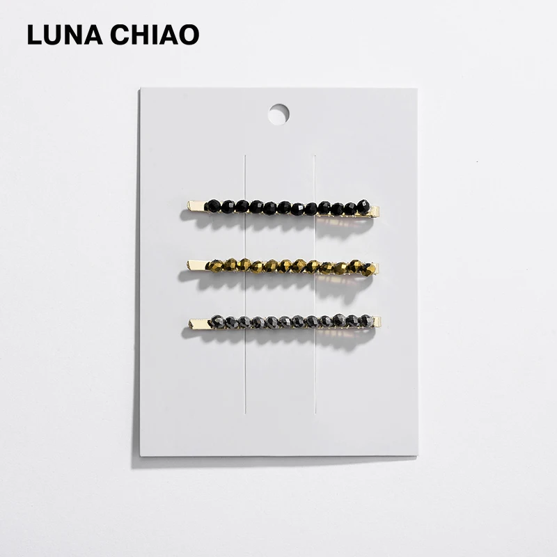 LUNA CHIAO Women Fancy Hair Accessories Crystal Braided Knitted Glass Clips Slim Pin Set for Girls | Украшения и аксессуары