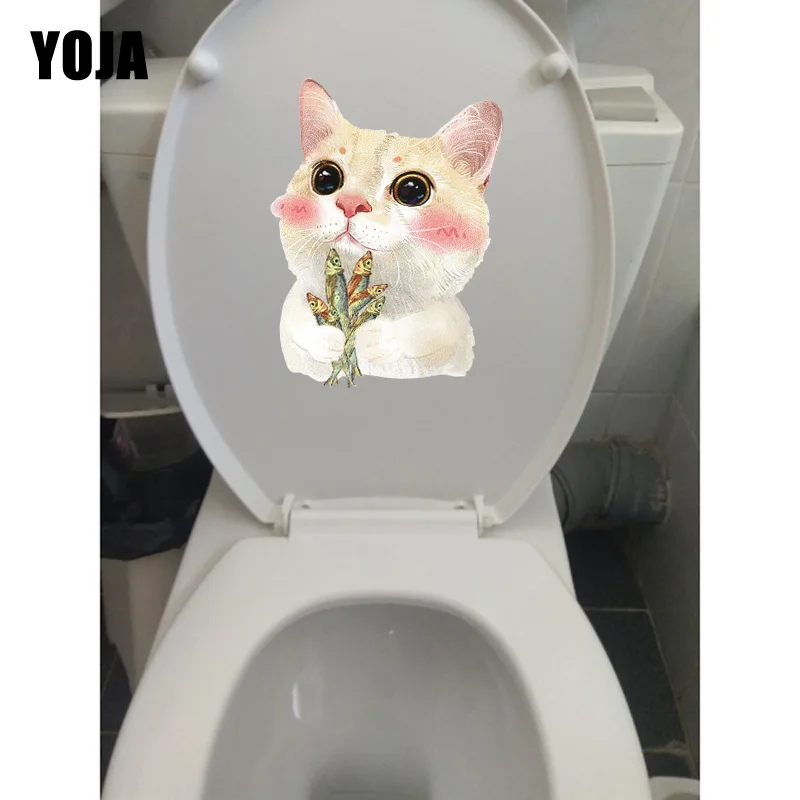 YOJA 18 8*24 7 см кошки с сушеной рыбой милые животные Декор для комнаты наклейка