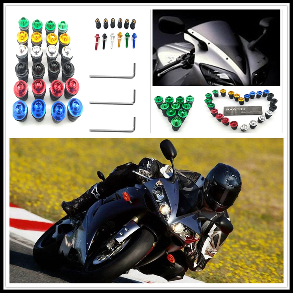 

10PCS red Motorcycle Screw Kit BOLTS Windscreen Windshield Bolt Screws for YAMAHA 400 X300 HONDA VTR1000F FIRESTORM CBR125R