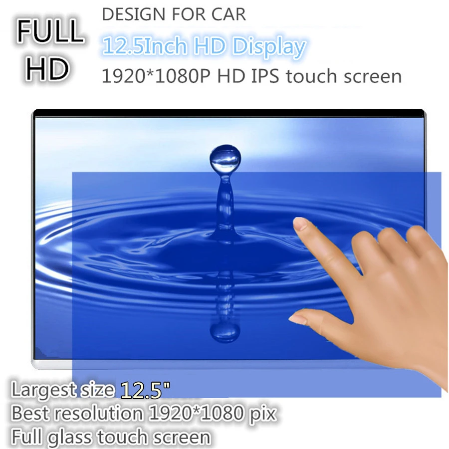 2 шт. X 12,5 дюймов Android 7,1 Автомобильный подголовник HD монитор заднего сиденья с сенсорным экраном wifi 3g/4G BT HDMI Mirror Link