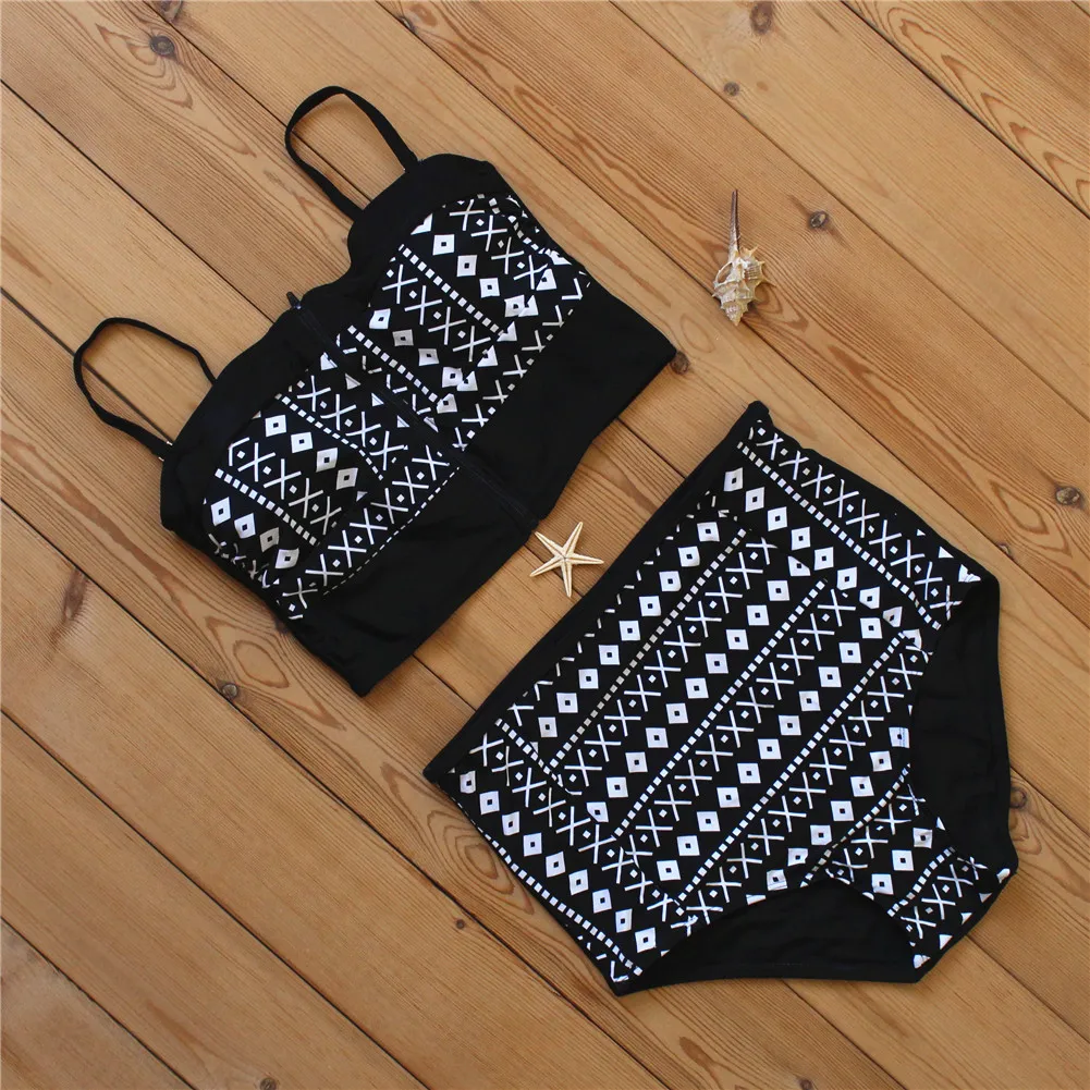 купальник 2018 купальники женские Ретро бикини Купальник Циферблат Танкини