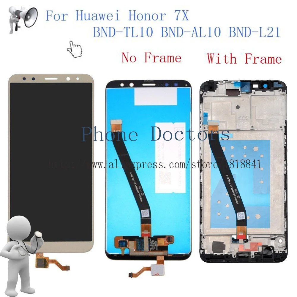 ЖК-дисплей + сенсорный экран дигитайзер в сборе с рамкой для Huawei Honor 7X