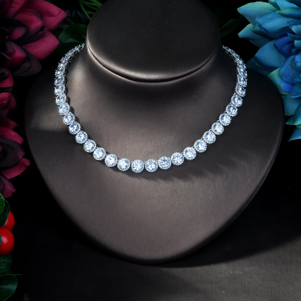 HIBRIDE Round CZ Stone Luxury Women Nigerian Wedding Naija Bride Cubic Zirconia Necklace Dubai 4PCS Dress Jewelry Set N-275 | Украшения и