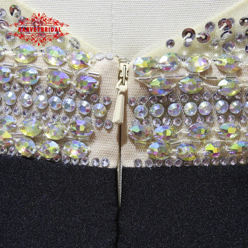 Luxuty Crystal 2017 пром платья Sexy Спинки Мини Пром Платья Маленькое черное Платье партии