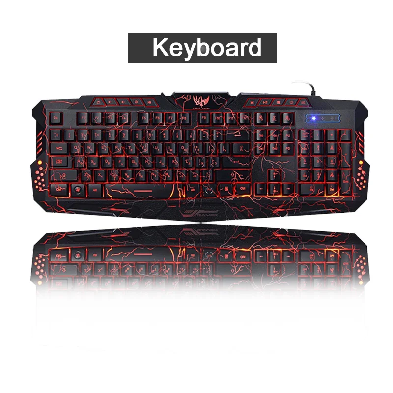 Золотой Новейшая M300 английская/Русская игровая клавиатура мышь комбо красочные дышащие RGB/светодиодный Подсветка USB Проводная клавиатура для геймеров ПК - Цвет: Золотой
