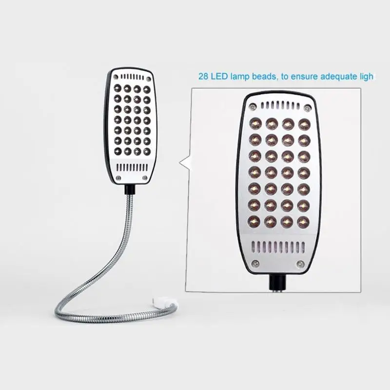 LumiParty USB Гибкая мини лампа Для Книг Регулируемая 28 Светодиодная настольная для