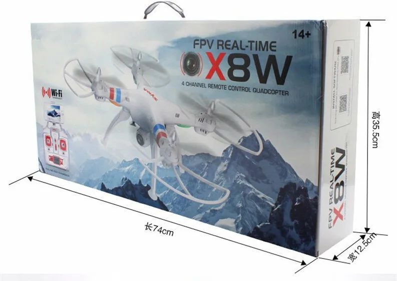 Бесплатная доставка Дрон X8W Радиоуправляемый вертолет WiFi видео в реальном