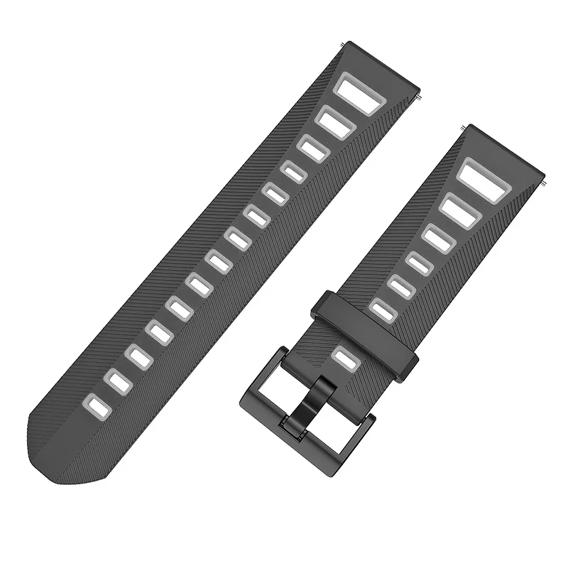 Black Gray Mijobs силиконовый браслет 20 мм 22 мм для Xiaomi Huami Amazfit Bip бит аксессуары умный Браслет для Amazfit PACE 2 Band ремни - Цвет: Black Gray