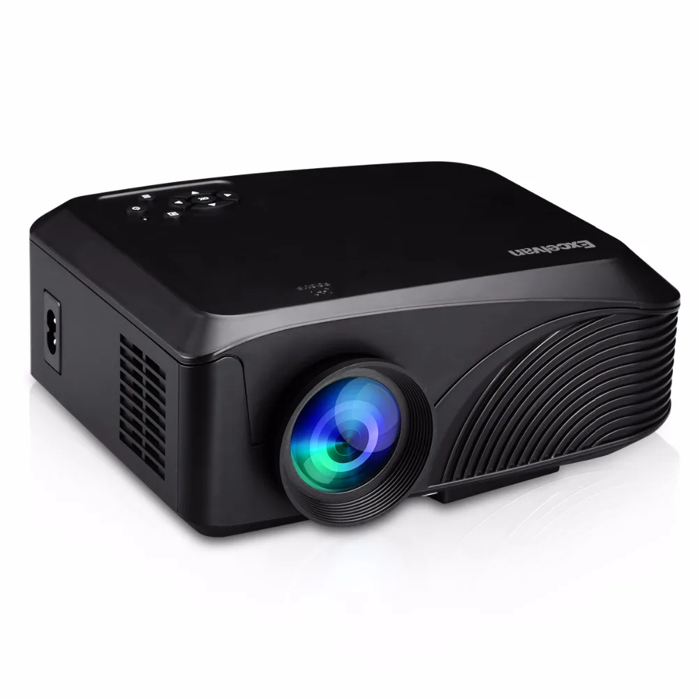 Excelvan LED4018 портативный проектор 1200 люмен 800*480 макс 1080P красно-синий 3D с HDMI USB VGA AV TF интерфейс домашний кинотеатр