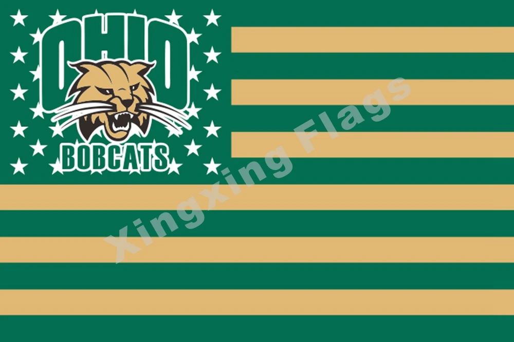 Огайо Bobcats Национальный флаг 3ft X 5ft полиэстеровый баннер Летающий Размер № 4 90*150