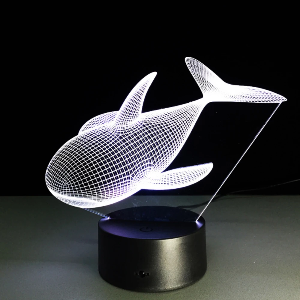 3D красочный Дельфин свет LED Touch 3 D ночные светильники градиентные визуальные