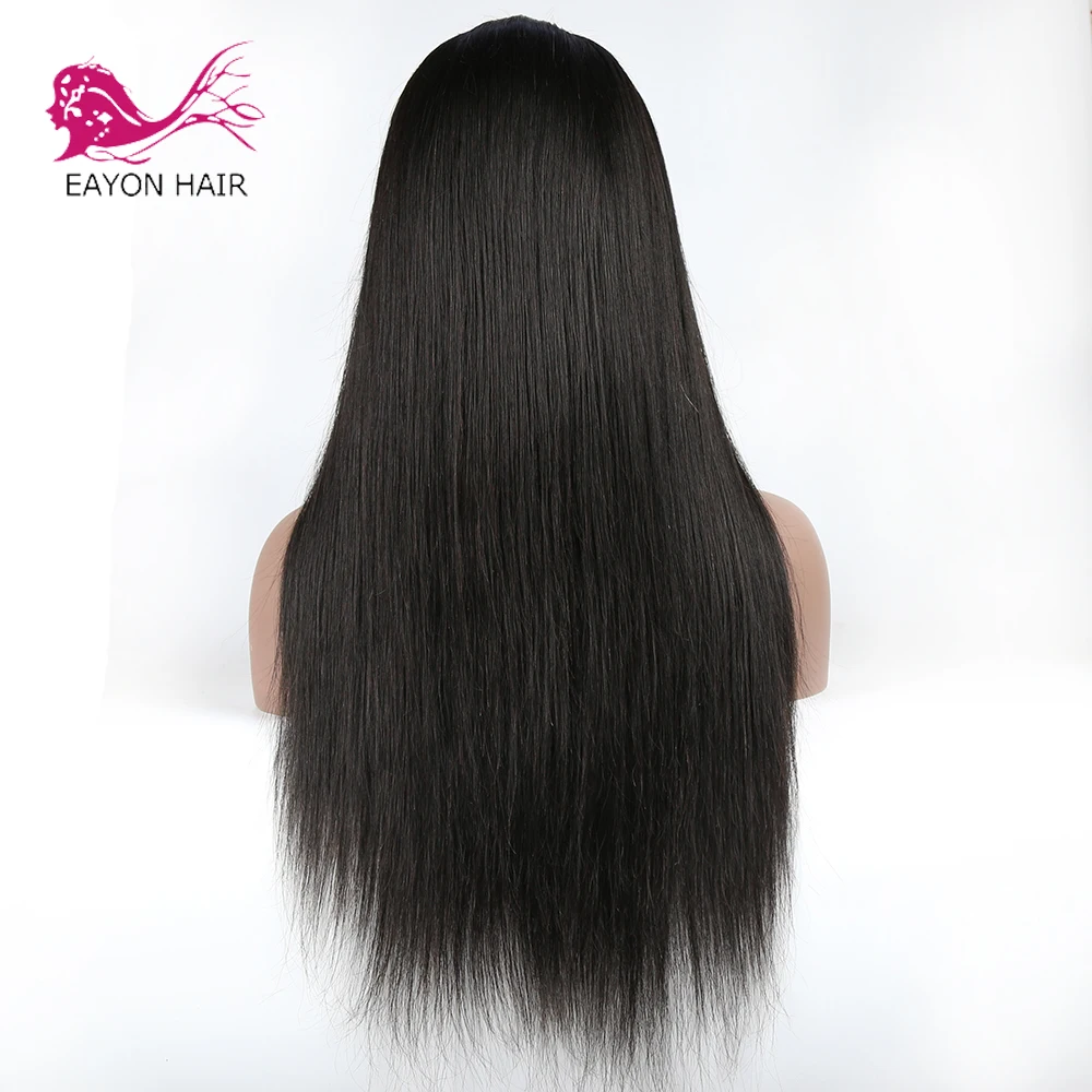 Длинный без клея парик прически Silky Straight, Синтетические волосы на кружеве парики из натуральных волос для Для женщин 13x6 глубокий средняя часть парики человеческих волос с детскими волосами бразильский
