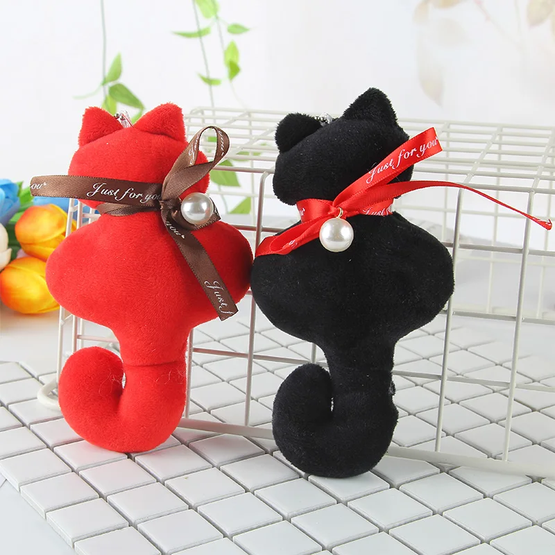 Porte Clef брелоки крышка плюшевая игрушечная кошка подвеска мех чучело сумка