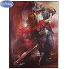 Серебристая алмазная живопись, современный танц, танго, полноразмерная круглая 5D мозаика для творчества, алмазная вышивка, картина стразы, настенное искусство