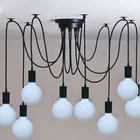 Винтаж Эдисон E27 лампа люстра Лофт античный Регулируемый DIY Искусство потолочный светильник для гостиной подвесной
