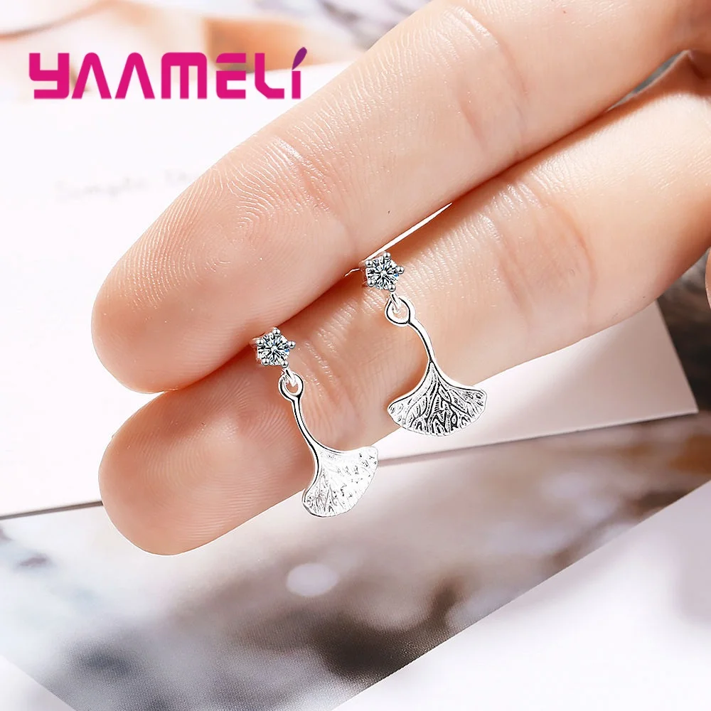 Новое поступление стильные женские серьги подвески в виде листьев гинкго билоба