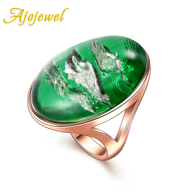 Ajojewel уникальный одиночный большой камень кольцо для женщин коктейльное вечерние