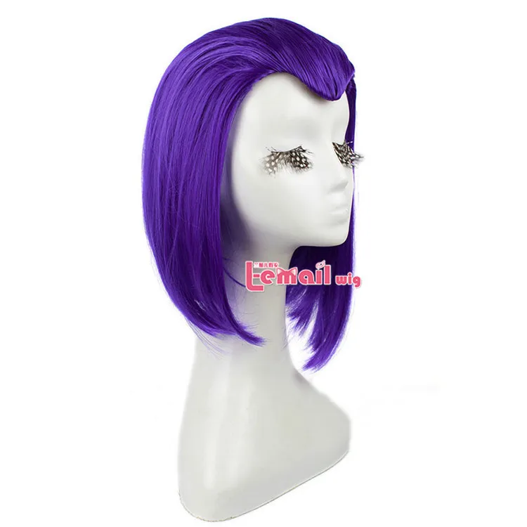 L-email парик Ворон Косплей парики аниме фиолетовый короткий прямой косплей парик Хэллоуин термостойкие синтетические волосы