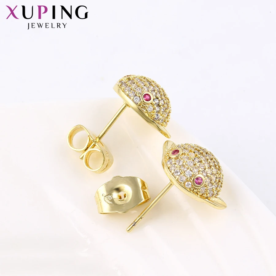 Xuping Изысканный милый светильник позолоченные серьги кольца в форме животных