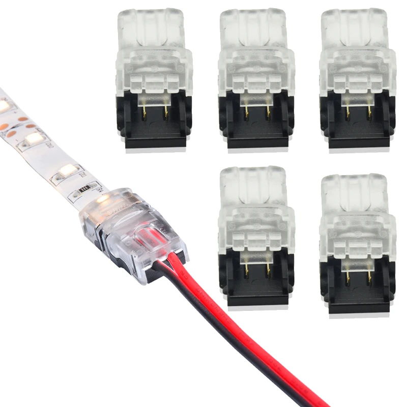 

Quick Splice Wire Wiring Connector Waterproof 3528 2pin LED Strip Wire Cable 2 pin Electrical Crimp Terminal Blocks Conductor